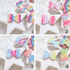 Chunky glitter rainbow bows patches 3.5x2.2 cm 10 pcs - Luxy Kraft