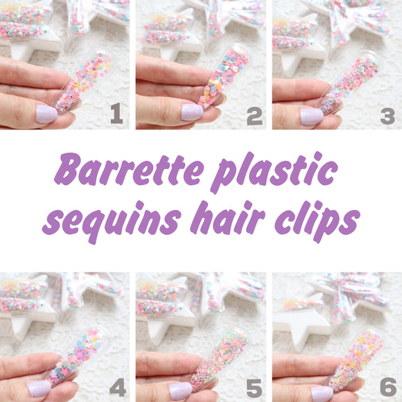 Sequins barrette hair clips envelope patches 6x2.2 cm 2 pcs - Luxy Kraft