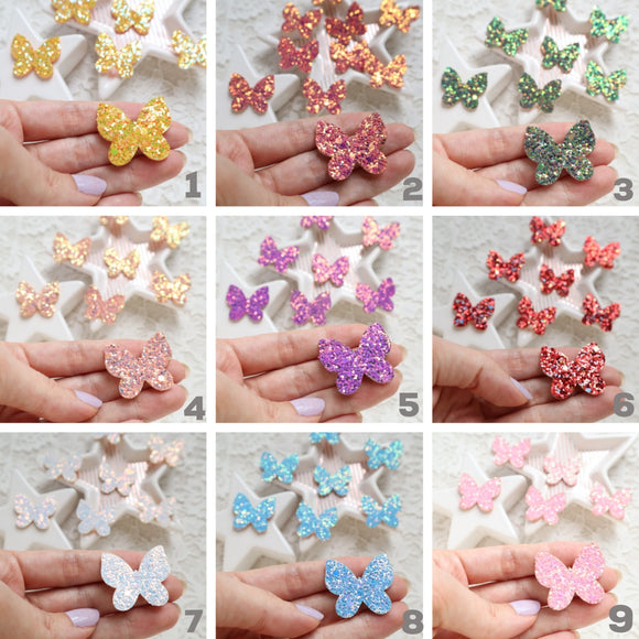 Chunky Glitter Butterfly patches 3.1x2.7 cm 10 pcs - Luxy Kraft