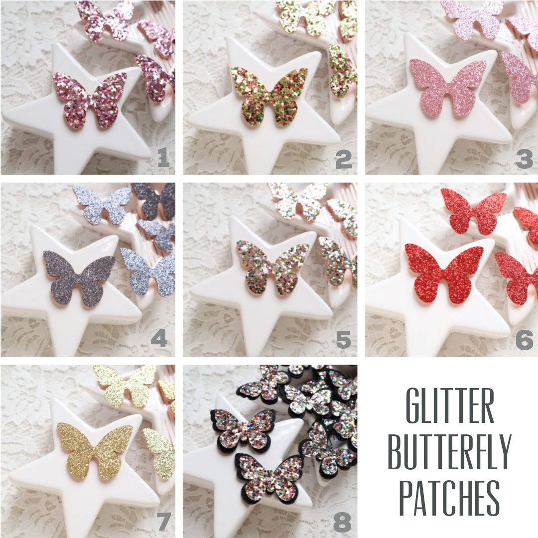 Glitter Butterfly patches 4x3.1 cm 10 pcs - Luxy Kraft