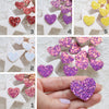 Chunky glitter heart patches 3x2.7 cm 10 pcs - Luxy Kraft