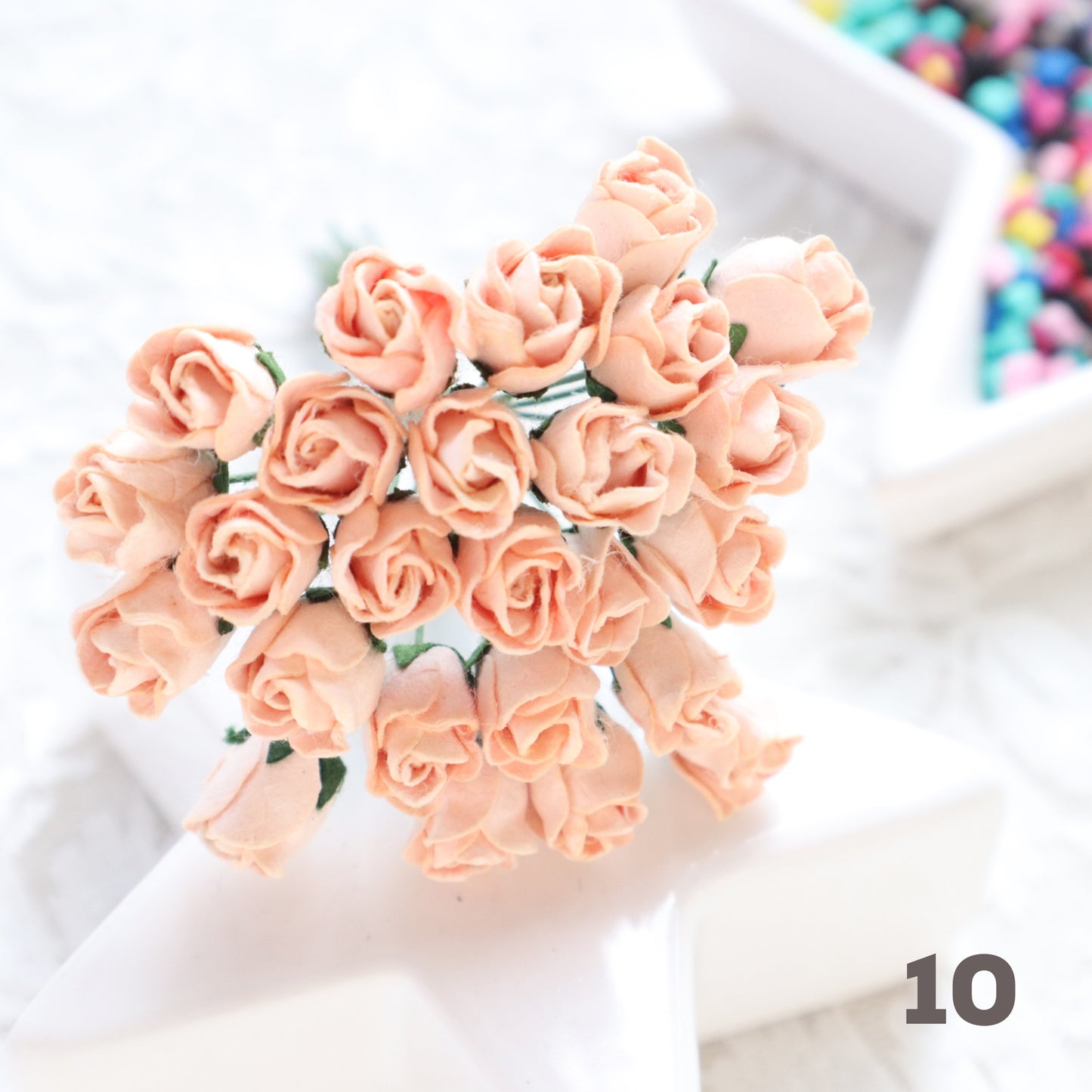 ROSES BUDS MULBERRY PAPER FLOWERS 1 CM 5 PCS - Luxy Kraft