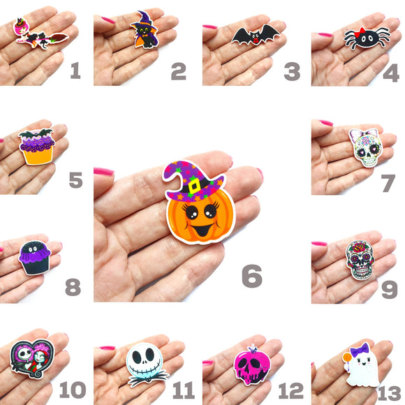 Halloween Resin Acrylic Planar Caboshones 4 pcs - Luxy Kraft