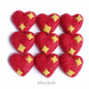 Wool red heart star felt blanks 4.5 cm - Luxy Kraft