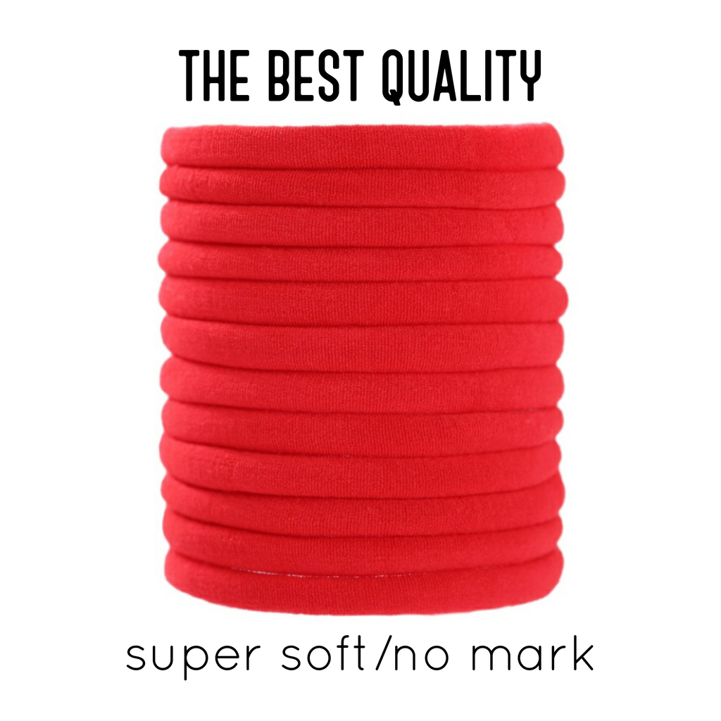 Red Nylon headbands one size fits all headbands - Luxy Kraft