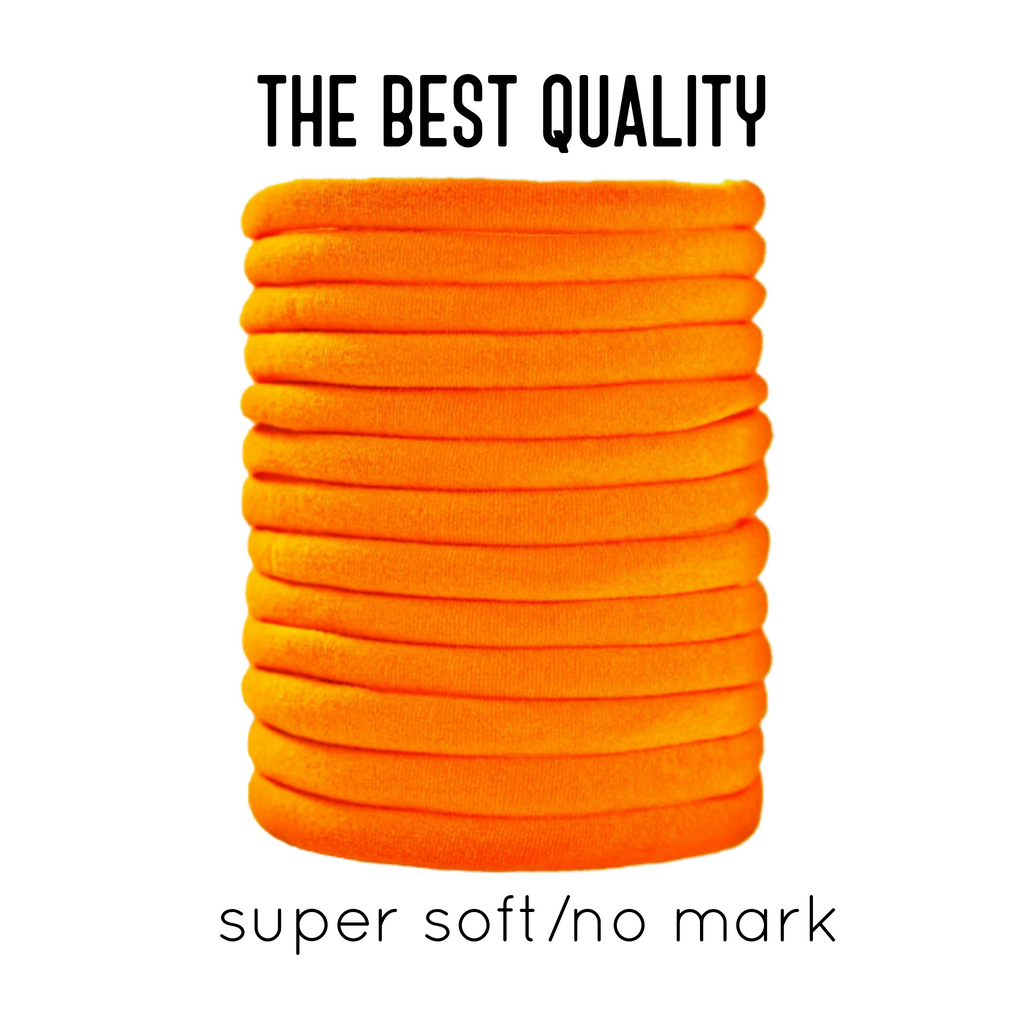 Bright Orange Nylon headbands one size fits all headbands - Luxy Kraft