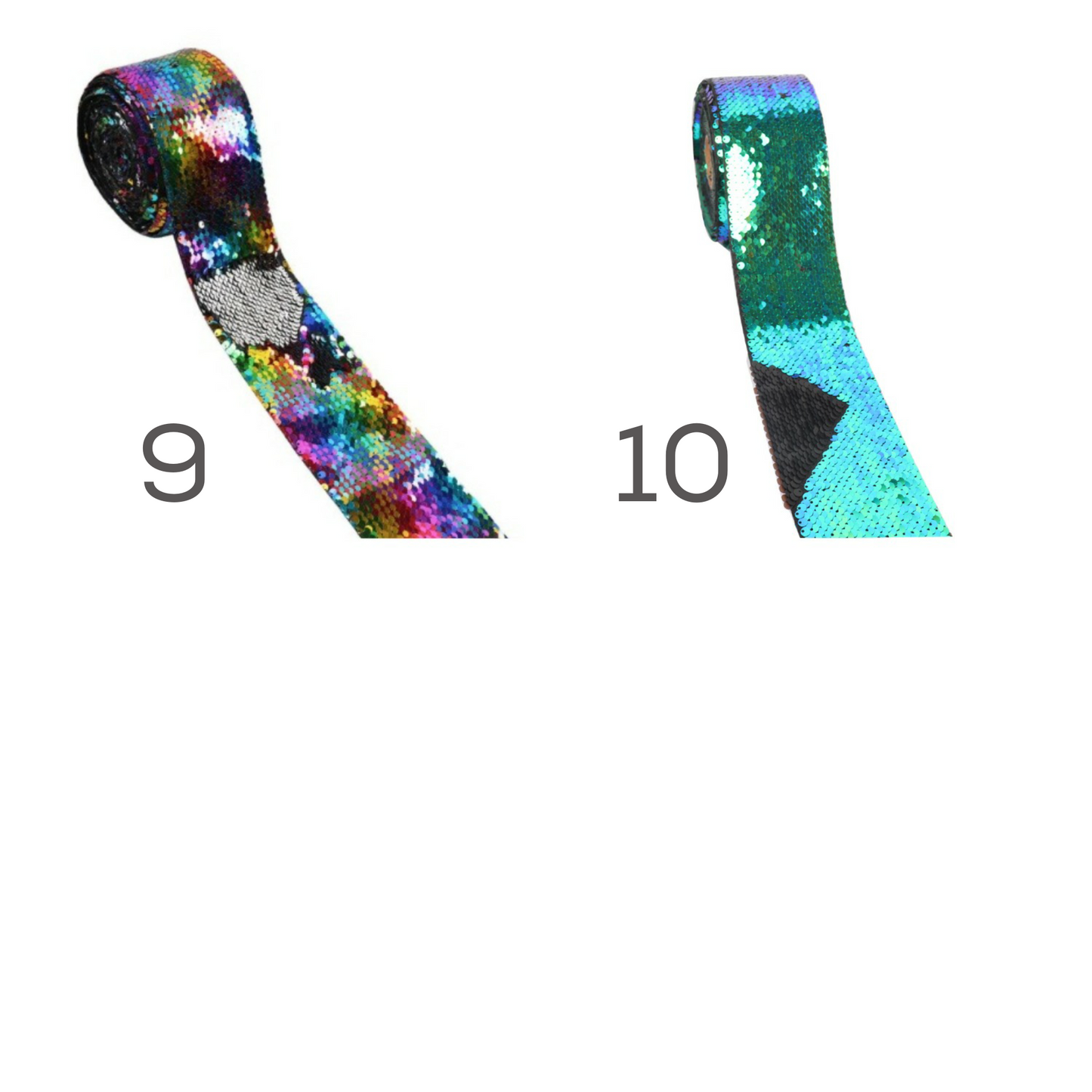 Two colors Reversible Sequin Scales Ribbon 7.5 cm/45 cm - Luxy Kraft